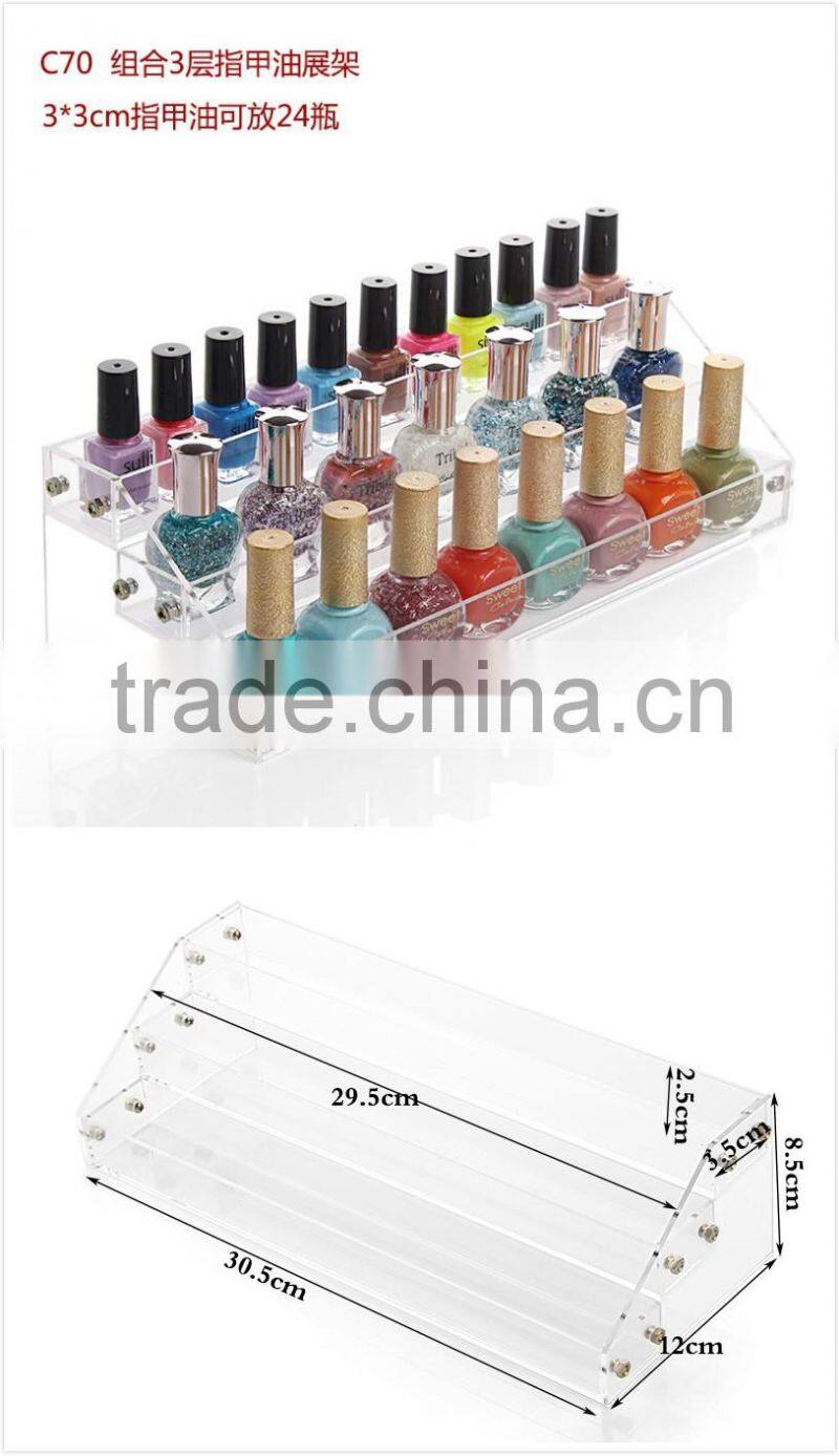 Acrylic Clear Nail Polish Storage Box Plastic Display Box for nail polish