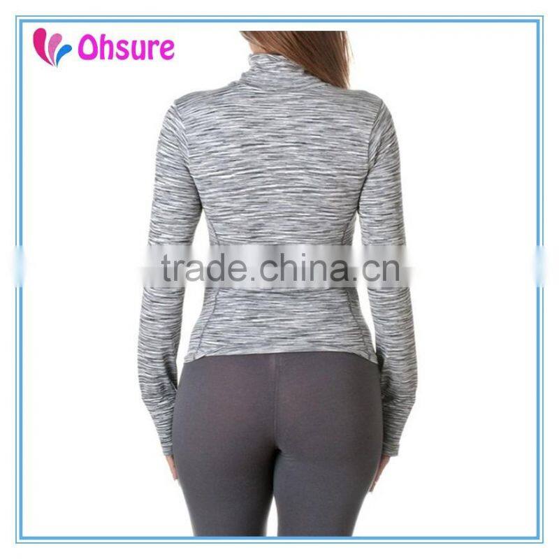 slim fit running jacket yoga coat womens polyester gym jacket