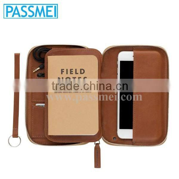 Designer Genuine Leather Unisex Travel Organzier Phone Wallet