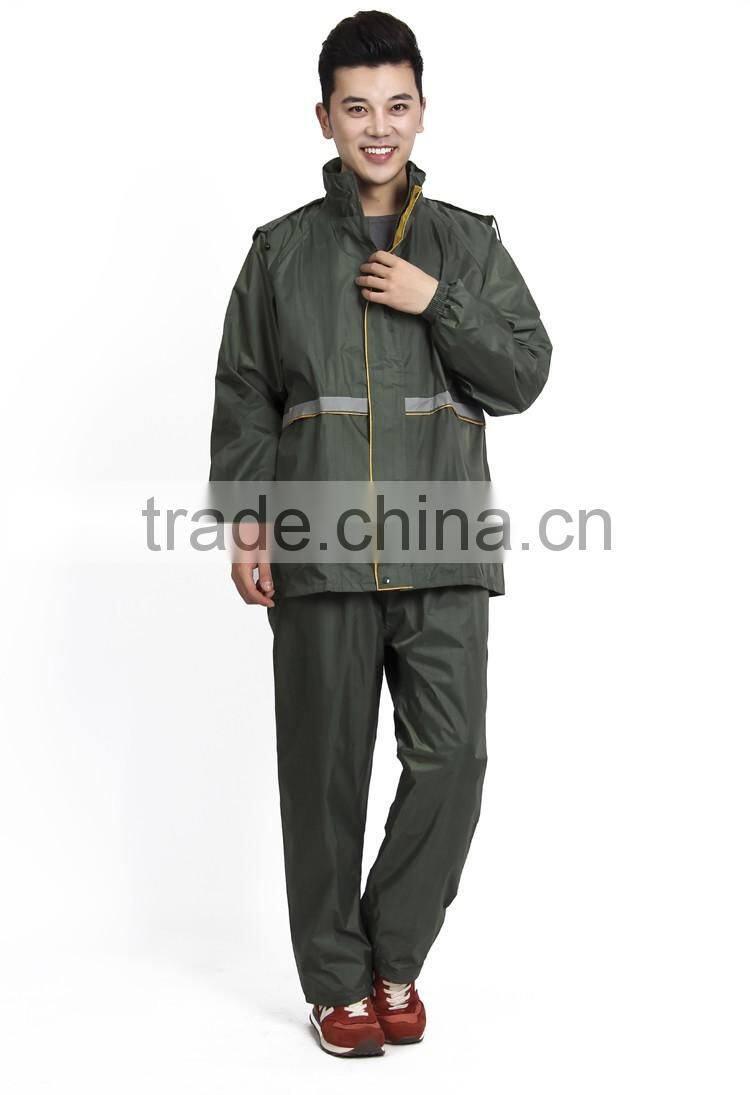 newest raincoat factory high quality electrostatic prevention Raincoat suit with pant for men