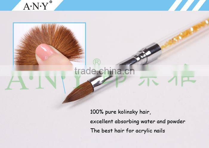 ANY Gillter Handle Nail Art Beauty Care Pure Kolinsky Nail Art Brush