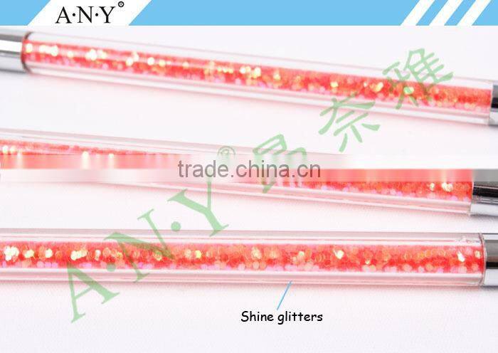 ANY Nail Design Care Acylic Glitter Handle Imported Nylon Hair Oval Gel Nail Brushes