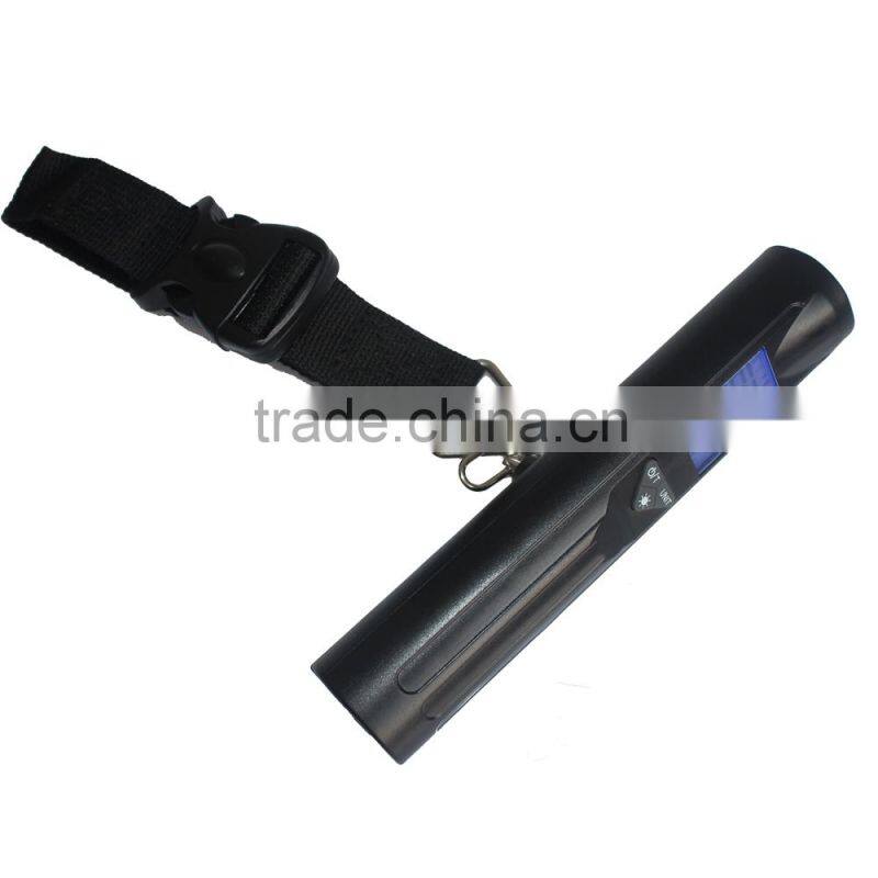 LED Torch Portable digital luggage scale with Blue LED backlight