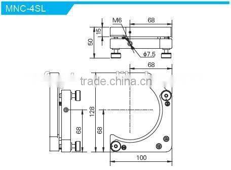 MNC-4SL/Height of Center Height 68mm/High Precision Kinematic Mounts with 2 adjusters/kinematic mount