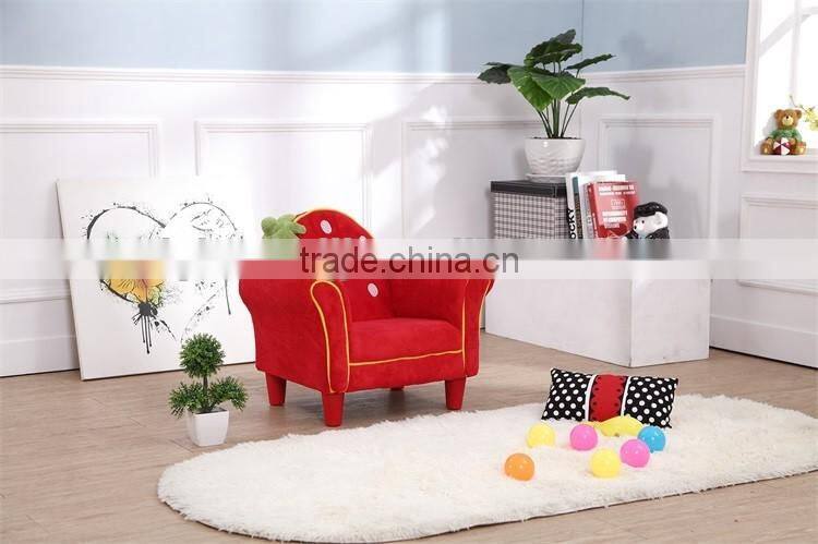 Red Coral Fleece Fabric Single Seat Sofa