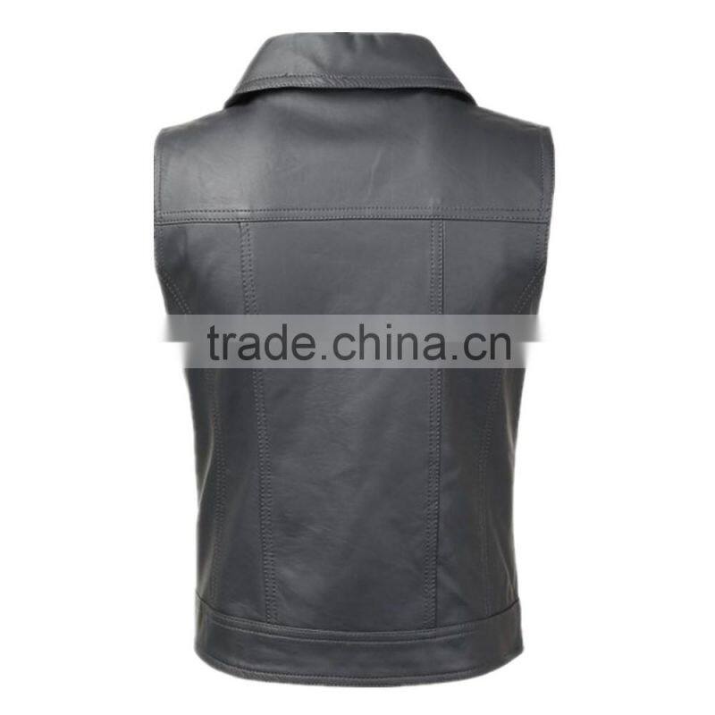 Wholesale Fashion Girl Sex Vest Leather Vest For Motorcycle Club