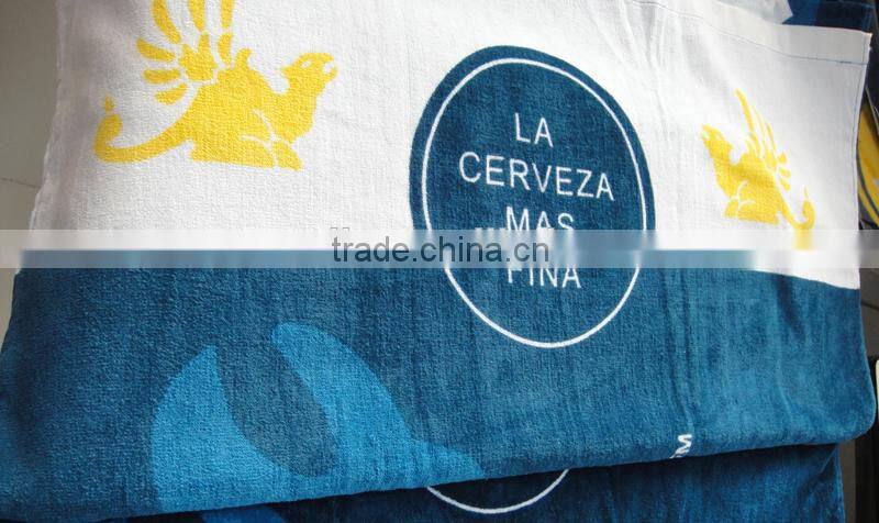 100% cotton terry velour printing brand name beach towel promotional brand towel