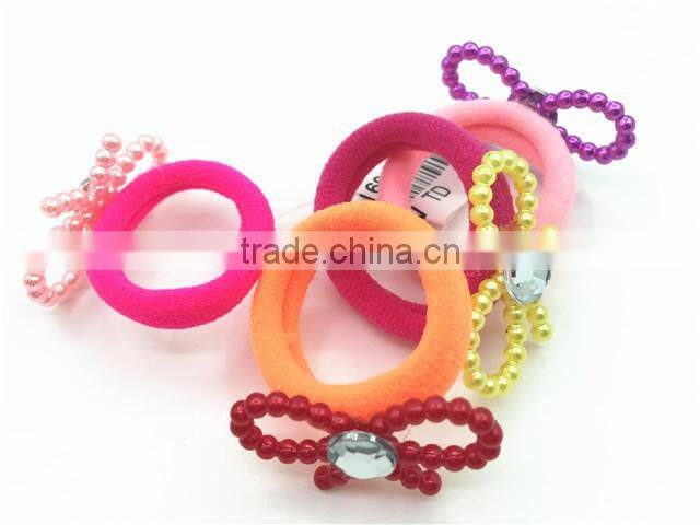 Lovely candy colors heart design with little flowers children hair tie set