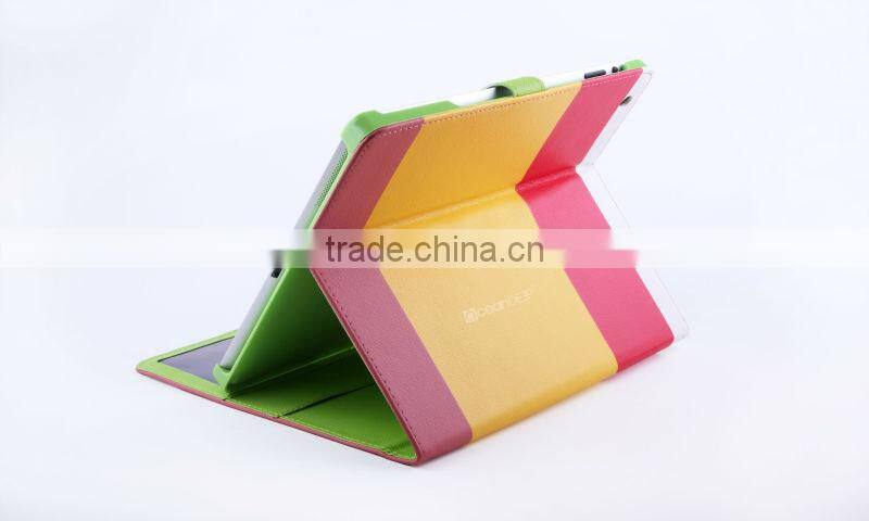 Special tablet case with wood patter pu leather cover hot sell tablet leather case for ipad 5