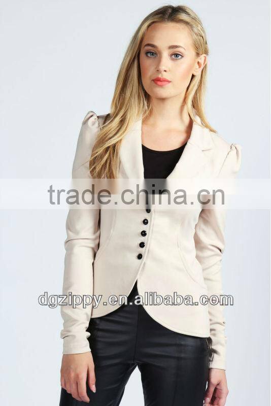 Fitted scuba blazer winter coat women clothing manufacturers