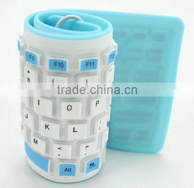 High quality corlorful silicone keyboard/folding silicone keyboard/portable keyboard