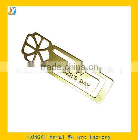 Metal gold book mark, wholesale cut out metal book mark