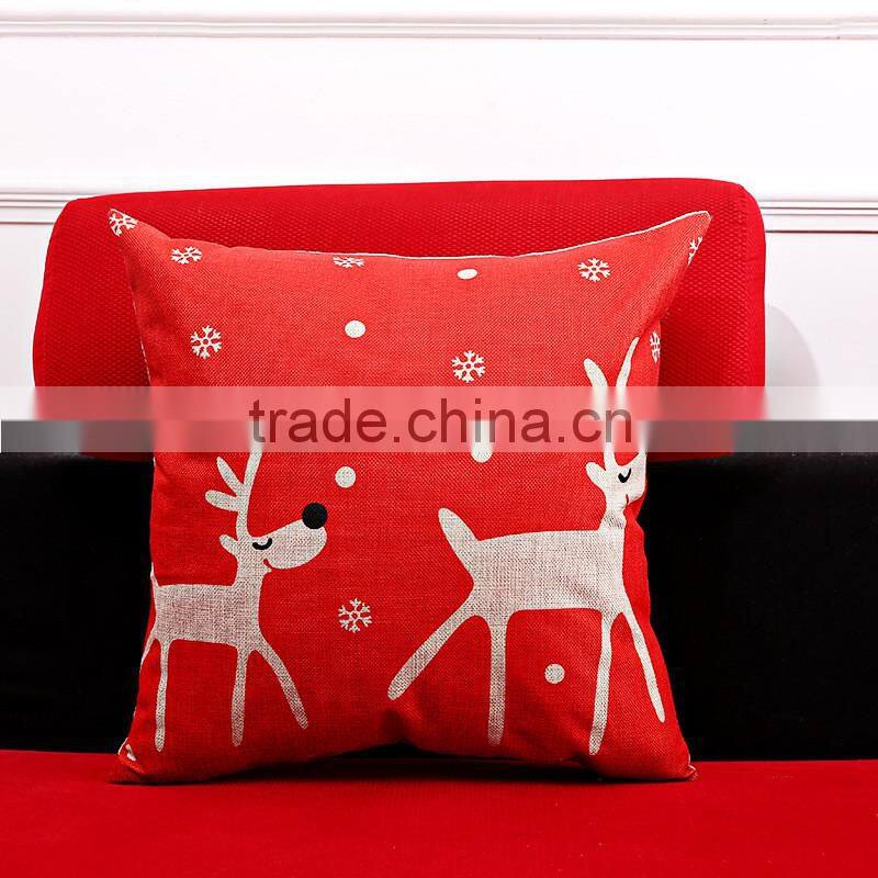 2016 Newest Design Linen Cotton Christmas Gift Cushion Cover Home Decor Bed Sofa Throw Pillow Case 17.8"x17.8"