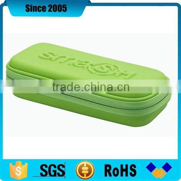 2015 dongguan blue pu eva pencil case box for girls