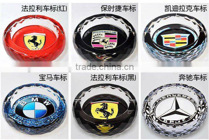 fish color printed crystal ashtray /tobacco cigar/smoking craft ashtray useful(R-0974