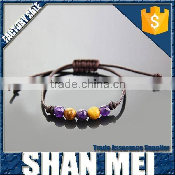 Alibaba 2016 Fashion unique charmed customized handmade bead leather bracelet