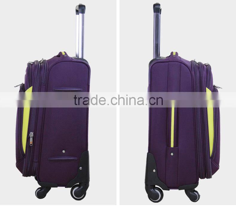 2016 NEW fabric high quality Fashion design 3 piece softTrolley Luggage set