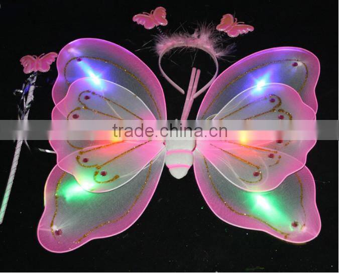 2015 factory wholesale fairy wing / angel wing / butterfly wing set/led toy/flashing light toy