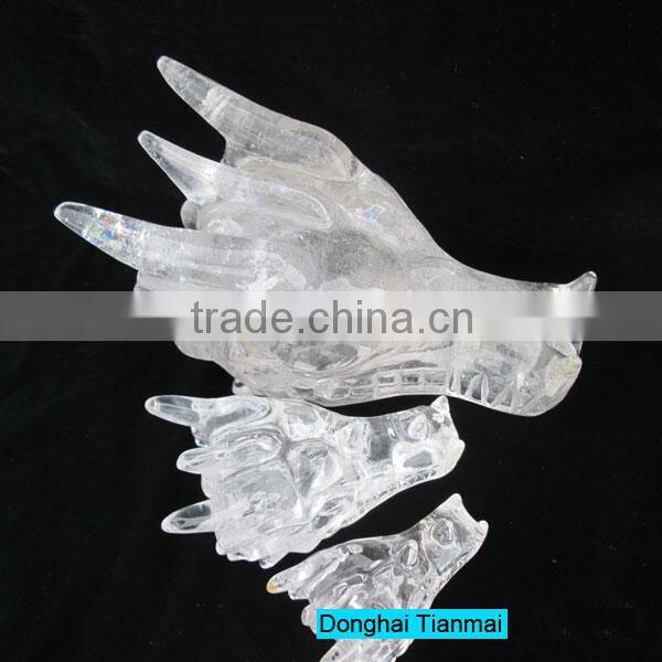Wholesale Rock Quartz Crystal Dragon Skull Carving with Many sizes