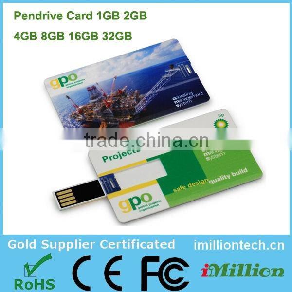 USB 2.0 stick with company logo 16GB credit card usb flash drive