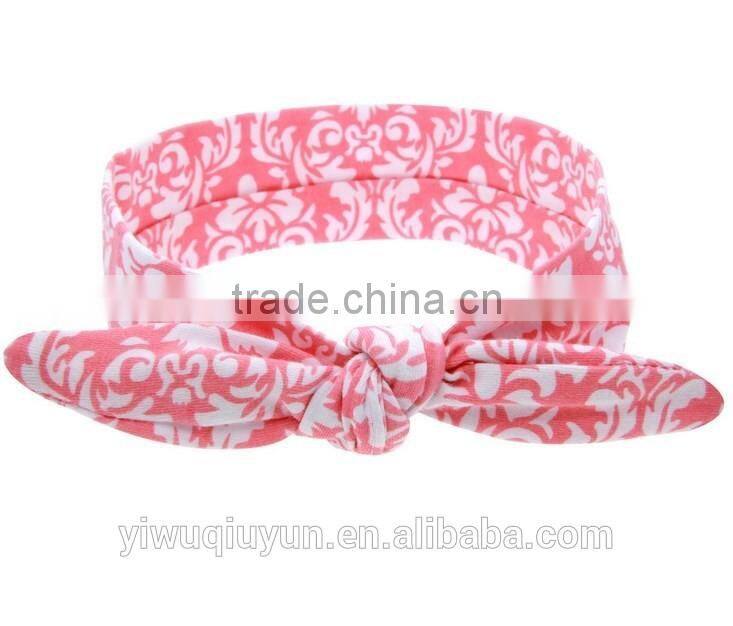 Baby Bohemia Elastic Stamp Bow Hairband Print Flower Bowknot Headband Turban Rabbit Knot Headdress Hair Accessories