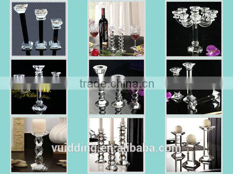 Round Blue Crystal Candle Holder For Wedding Favor