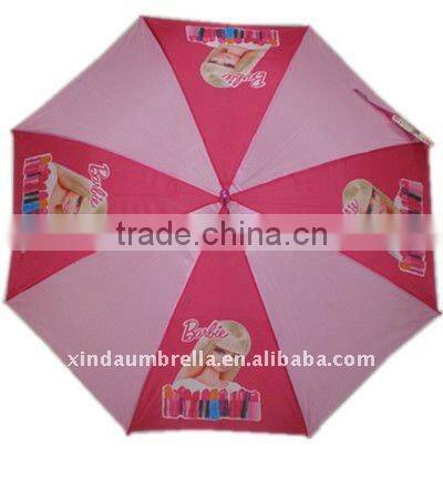 cartoon character pink girl 19"x8k 190T polyester child umbrella