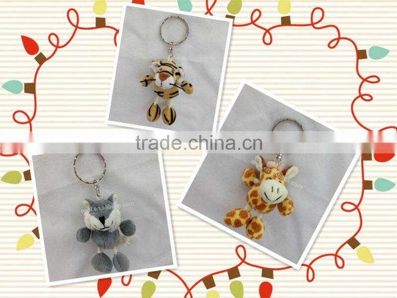 Hot sale promotional plush keychain toy, plush wolf keychain toy