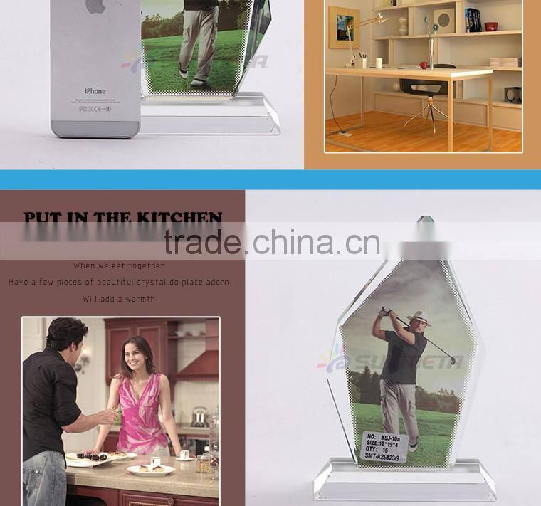 Customized 3D Family Photo Crystal Gift Low Price Sublimation Crystal