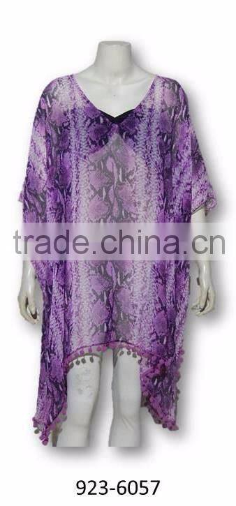 printed poly chiffon beach wear