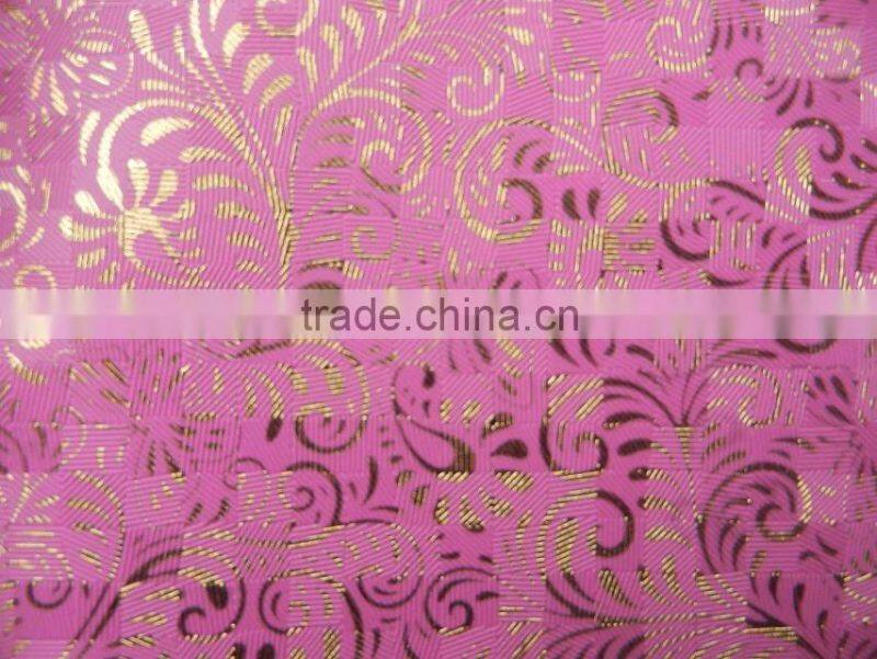 Hot new design gold print pvc leather for bags