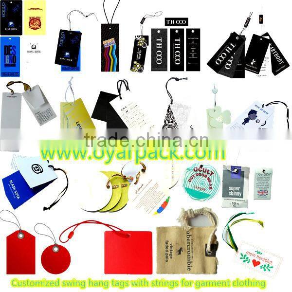 customized printed black paper cardboard clothes label