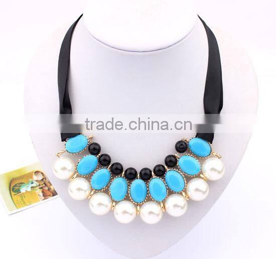 Fashion Big Pearl Choker Collar Vintage Pendant Statement Necklace Women Necklaces & Pendants Fashion Necklaces for Women 2014