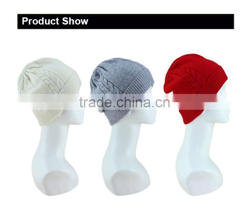 16FZBE09 plain cashmere beanie for girls beanie with custom label