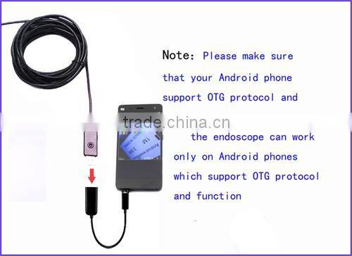 Diameter 5.5MM Cable length 1/3/5m Waterproof android mobile internet borescope usb endoscope