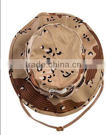 camouflage bucket hats custom woven label desert camo bucket hat with string