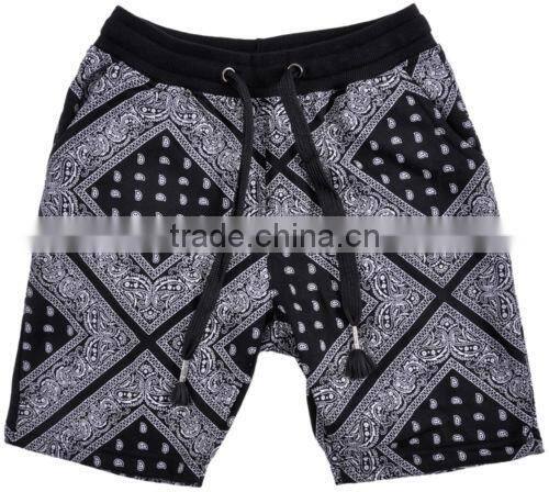 Bandana Paisley Print Fleece Stretch Shorts