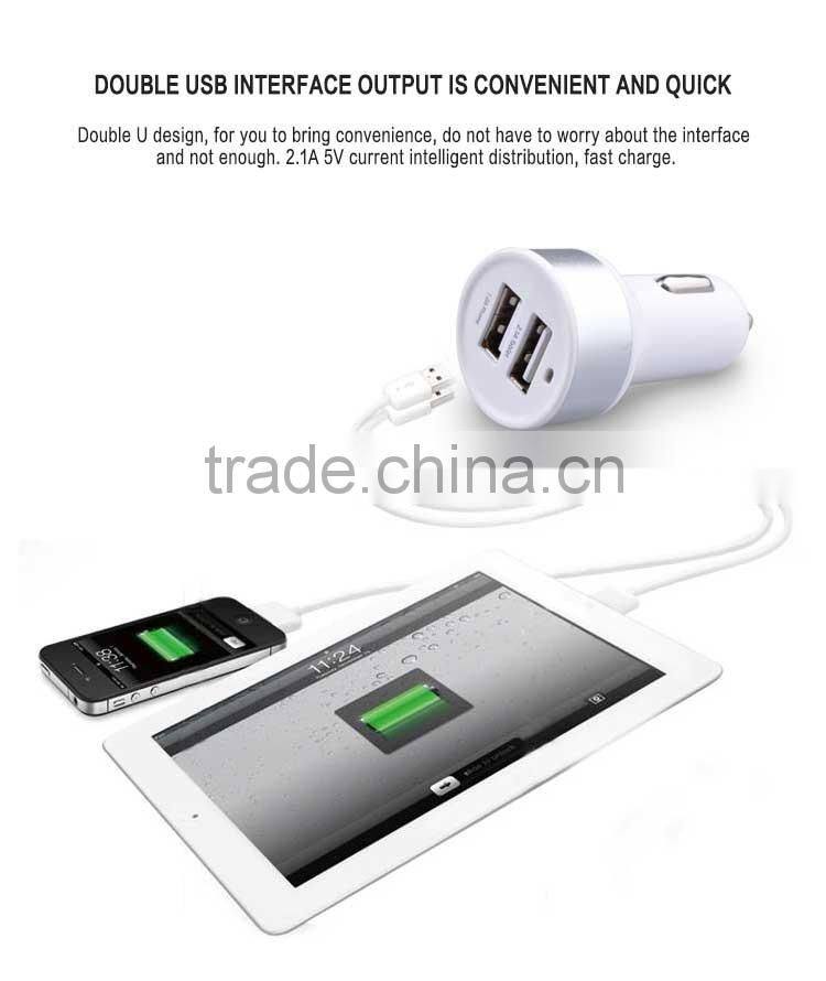 2016 Hot selling Portable Double Micro USB Car Charger For Apple and Andriod Device
