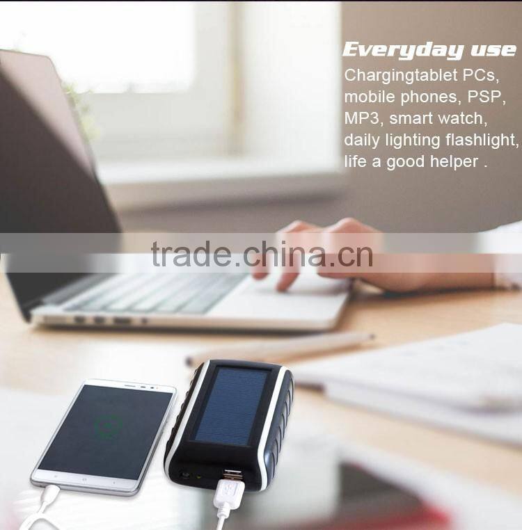 Factory patent model 1800Mah solar panel mobile charger power bank