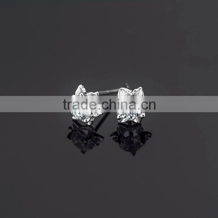 Fashion jewelry wholesale 925 sterling silver AAAAA cubic zirconia stud earring