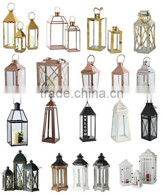 Big white plastic hurricane lantern with led candles