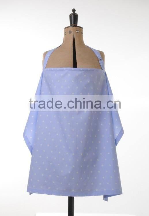 OEM Privacy Nursing Udder Cover For Infant Wrap Large Roomy Breathable 100% Light Cotton dark navy white dot printed apron