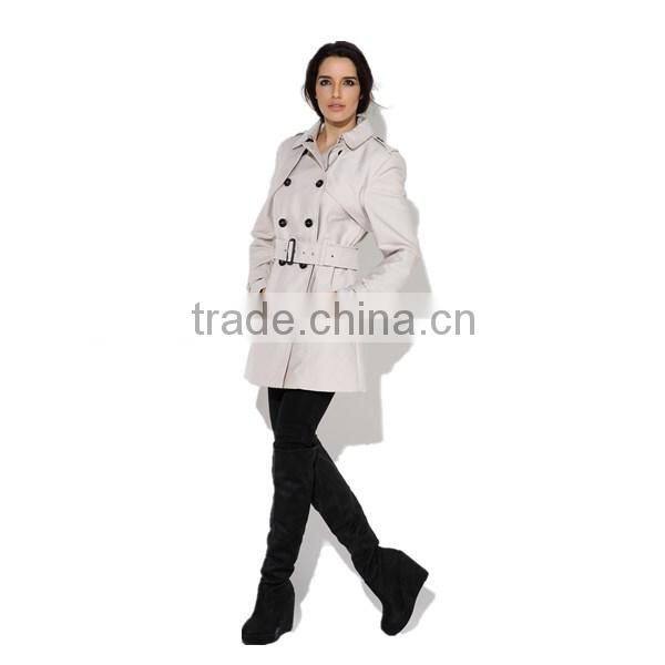 PRETTY STEPS 2015 elegant utterly classic flattering waist tie double-breasted front women's winter trench coat