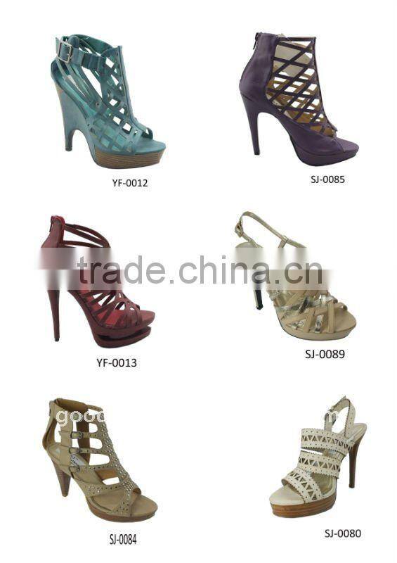 pu wedge ladies shoes with jute