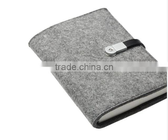 wool felt usb notebook with 2GB usb flash drive