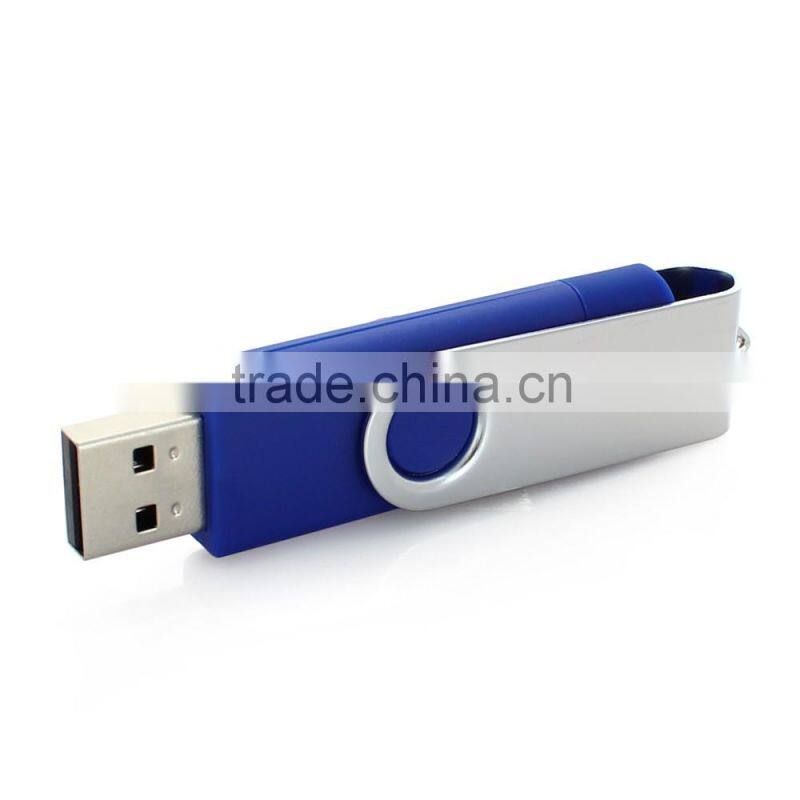 2017 style Logo printed swivel OTG usb flash drive 128gb 64gb 32gb 8gb