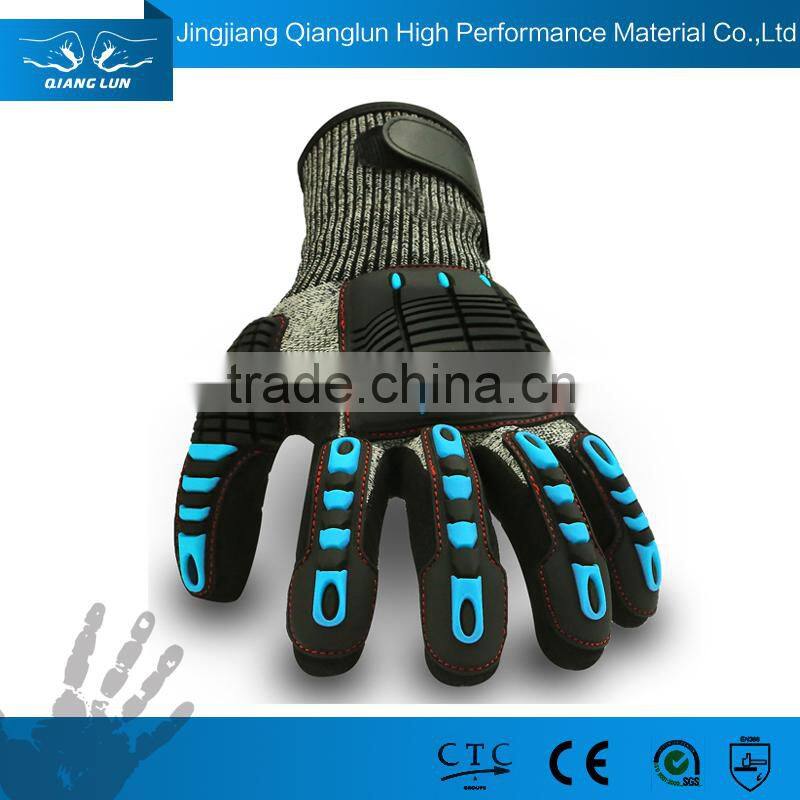 QL knitted hand firm grip mechanic rubber gloves