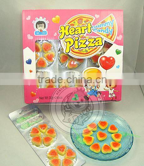 Kosher Rubber Heart Pizza Gummy Candy