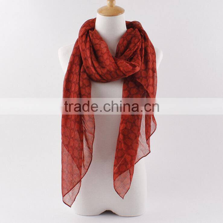 Fashion Design Women's Long Print Cotton Voile Scarf Wrap Ladies Shawl Scarves & Wrap
