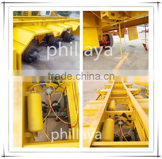 Phillaya semi trailer 2 axle 3 axle 20ton 30ton 40ton skeleton container utility trailer for sale